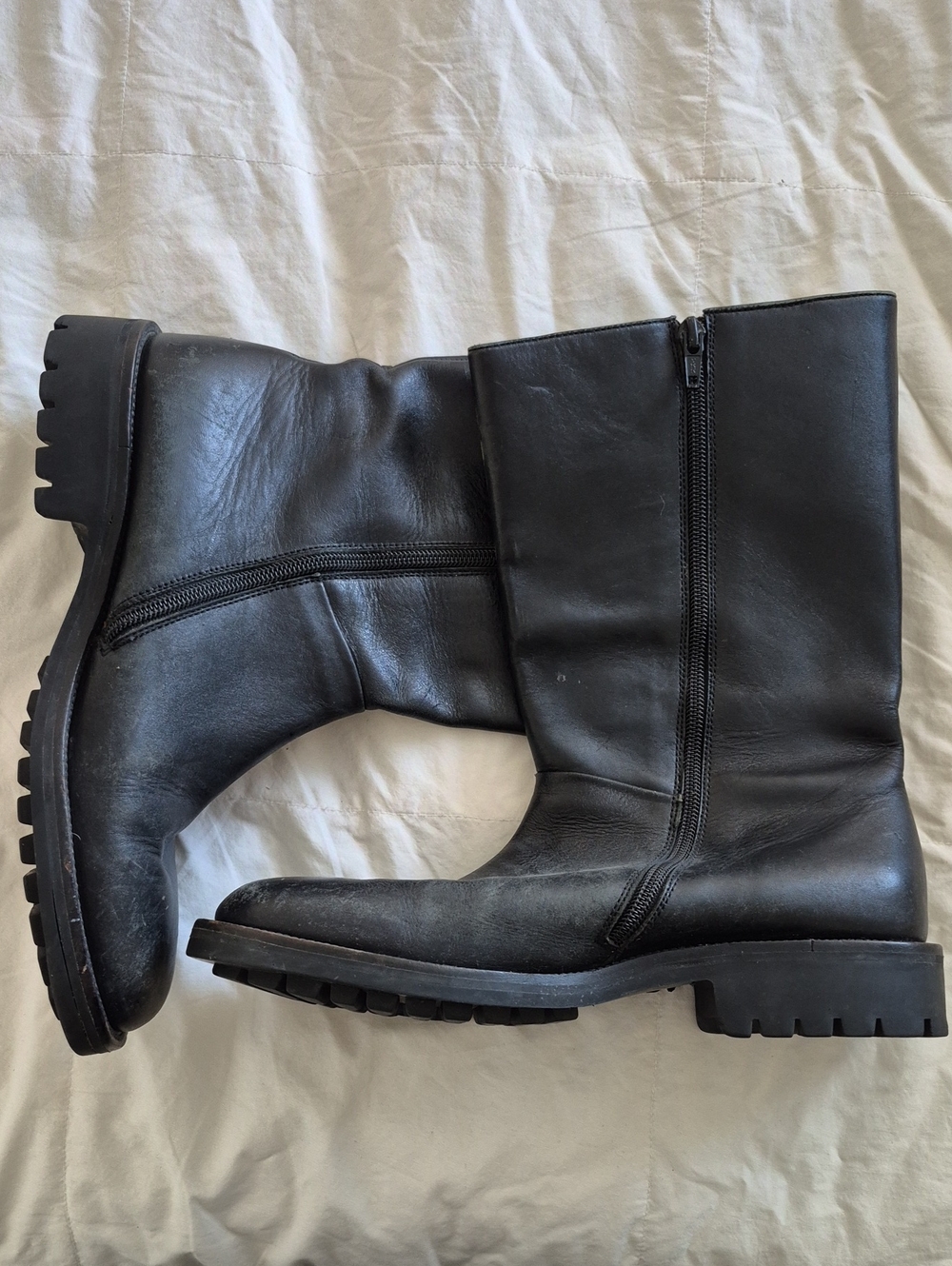 Land's End Black leather boots, size 9M